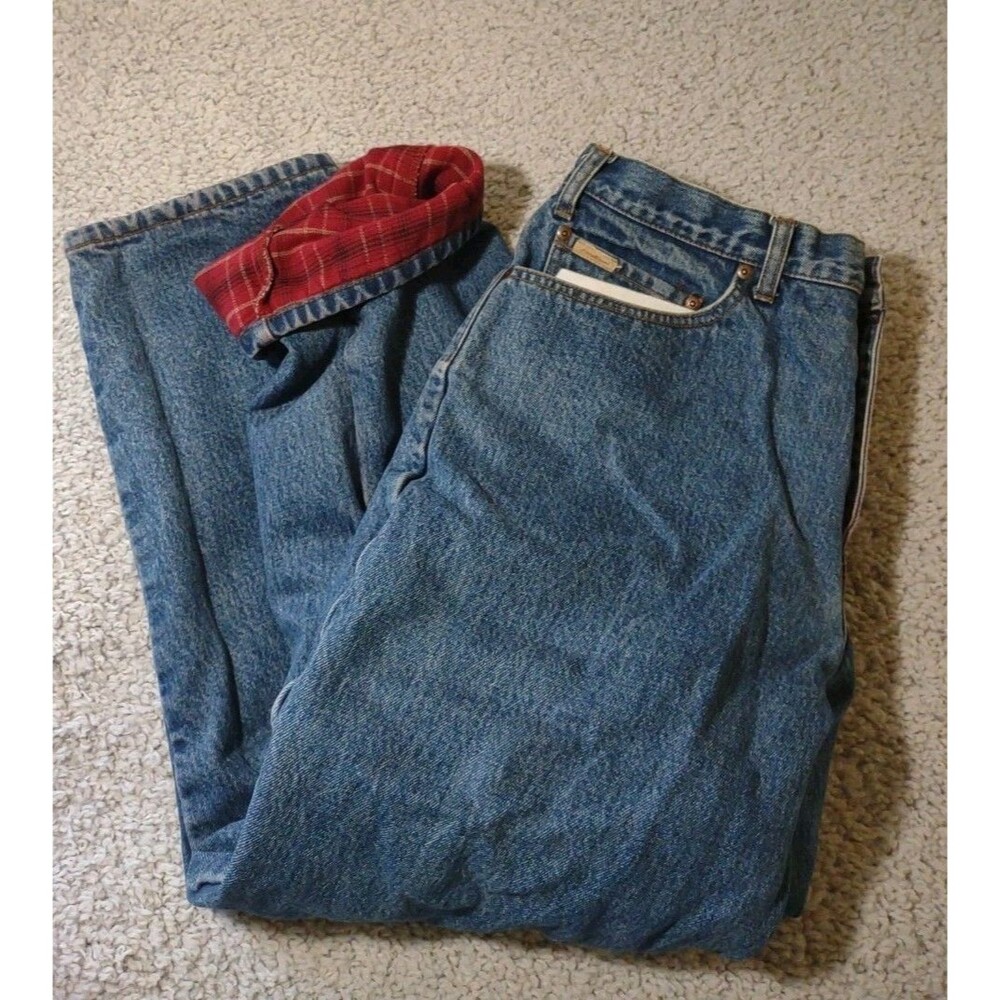 Eddie Bauer Flannel Lined Pants Mens 38x30 Jeans Relaxed Fit Comfortable